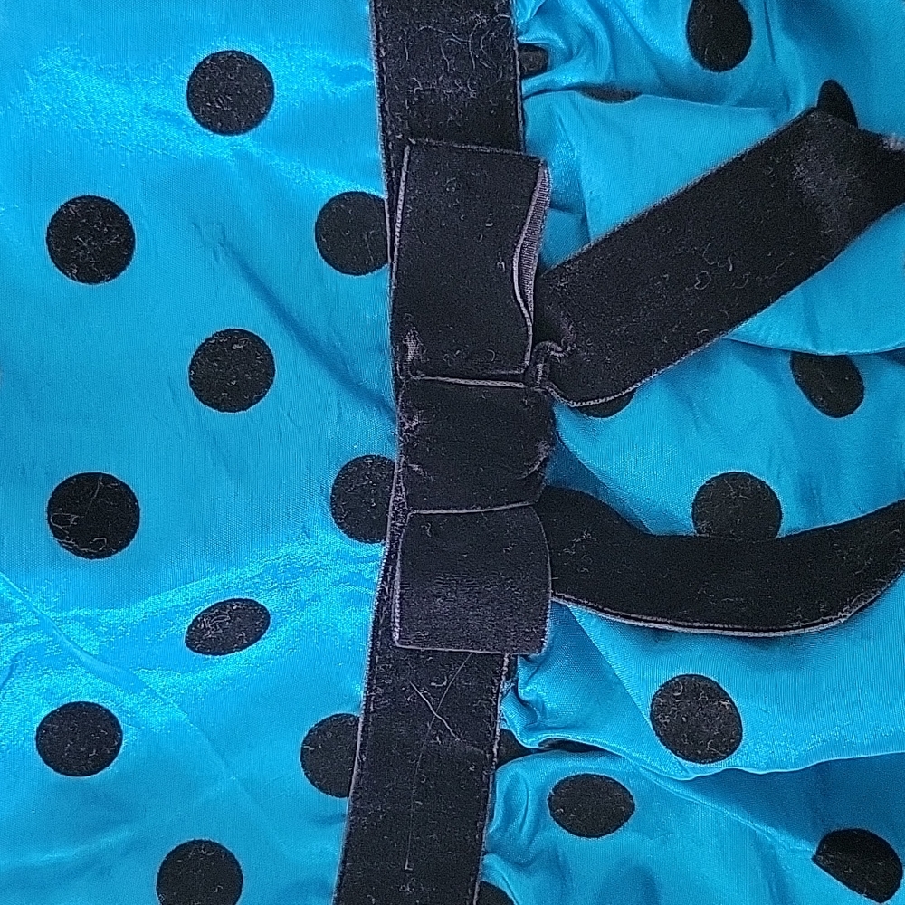 Holiday Editions Blue Dress with Velvet Dots 2T New - Picture 3 of 4